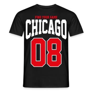 SPORT CHICAGO BASKETBALL FUSSBALL BASEBALL USA - Männer T-Shirt - Schwarz - Vorne - AI Model Male 178 light (178cm)