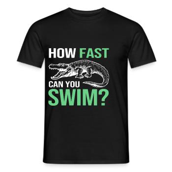 Crocodile Hunting Hunter Hunting - Men's T-Shirt - black - Front - AI Model Male 178 light (178cm)