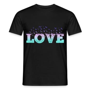 Liebe Love Herz Vögel Romantisch Ich Liebe Dich - Männer T-Shirt - Schwarz - Vorne - AI Model Male 178 light (178cm)