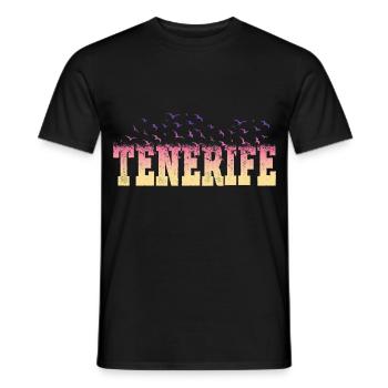 Tenerife Tenerife Palmiers Été Soleil Plage Mer - T-shirt homme - noir - Devant - AI Model Male 178 light (178cm)