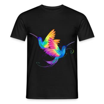 Rainbow bird pride - Men's T-Shirt - black - Front - AI Model Male 178 light (178cm)