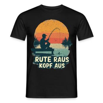 Angeln Angler Fischer Fischen Angel Spruch - Männer T-Shirt - Schwarz - Vorne - AI Model Male 178 light (178cm)