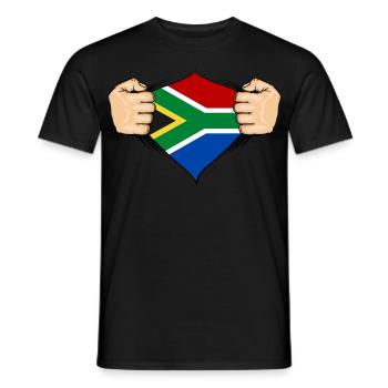 South Africa Flag Design - Men's T-Shirt - black - Front - AI Model Male 178 light (178cm)