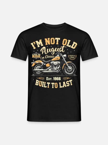 August 1966 August Geburtstag 1966 August 1966 - Männer T-Shirt - Schwarz
