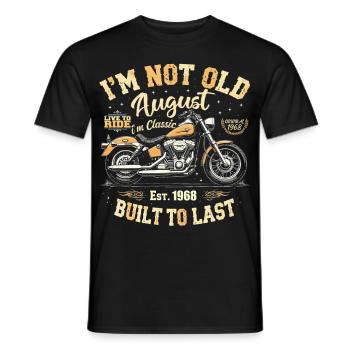 August 1968 August birthday 1968 August 1968 - Men's T-Shirt - black - Front - AI Model Male 178 light (178cm)