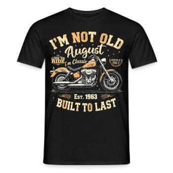 August 1963 August birthday 1963 August 1963 - Men's T-Shirt - black - Front - AI Model Male 178 light (178cm)