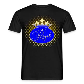 ROYAL Krone Gold Royalblau - Männer T-Shirt - Schwarz - Vorne - AI Model Male 178 light (178cm)