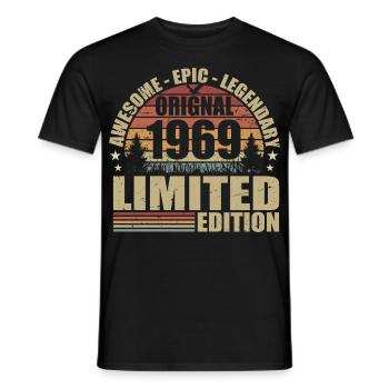 1969 Anniversaire 1969 tenue vintage 1969 Chemise - T-shirt homme - noir - Devant - AI Model Male 178 light (178cm)