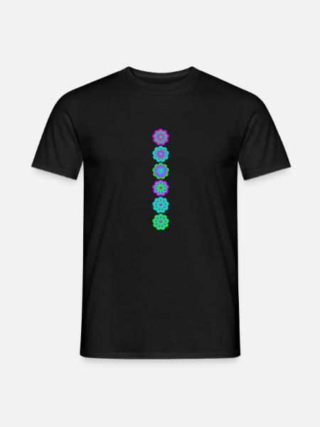 bunte Blumen - Männer T-Shirt - Schwarz