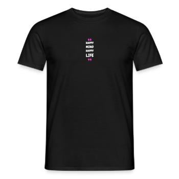 Un heureux, une vie heureuse - T-shirt homme - noir - Devant - AI Model Male 178 light (178cm)