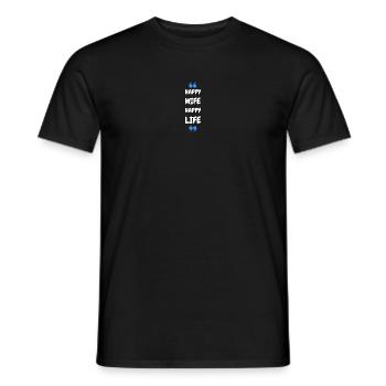 Femme Heureuse Vie Heureuse - T-shirt homme - noir - Devant - AI Model Male 178 light (178cm)