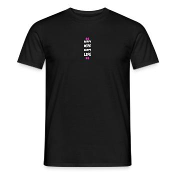 Femme Heureuse Vie Heureuse - T-shirt homme - noir - Devant - AI Model Male 178 light (178cm)