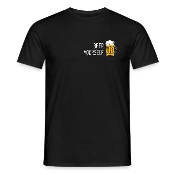 Beer Yourself Beer Lovers Sayings Minimalist - Men's T-Shirt - black - Front - AI Model Male 178 light (178cm)