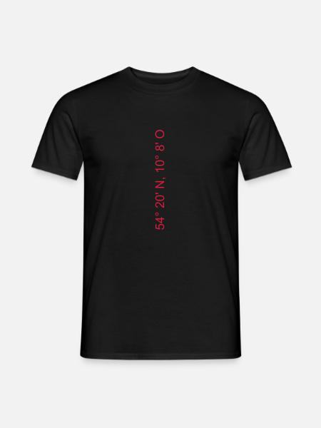 Koordinaten für Kiel - Männer T-Shirt - Schwarz