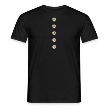 daisy, buttons, flower, spring, summer, - Men's T-Shirt - black - Front - AI Model Male 178 light (178cm)