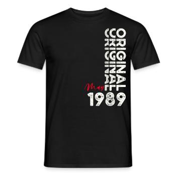 35th Birthday Husband Original May Vintage 1989 - Men's T-Shirt - black - Front - AI Model Male 178 light (178cm)