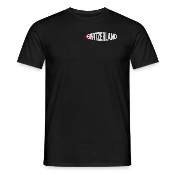 SWITZERLAND CLAIM Wulst mit Wappen hälftig - Männer T-Shirt - Schwarz - Vorne - AI Model Male 178 light (178cm)