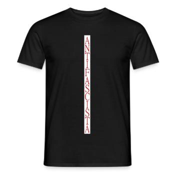vertically stylish Antifascista lettering - Men's T-Shirt - black - Front - AI Model Male 178 light (178cm)