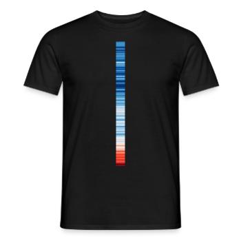 Warming Stripes | Scientists for Future - Men's T-Shirt - black - Front - AI Model Male 178 light (178cm)