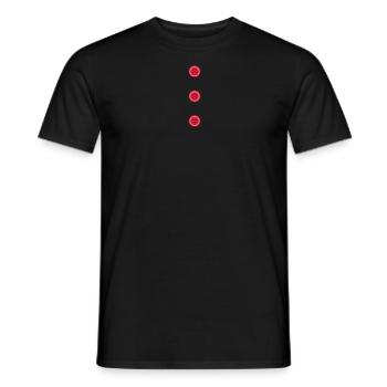 Button row consisting of three buttons - Men's T-Shirt - black - Front - AI Model Male 178 light (178cm)