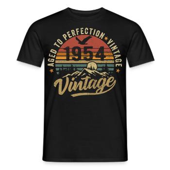 Vintage 1954 Born Legend Birthday Gift - Men's T-Shirt - black - Front - AI Model Male 178 light (178cm)