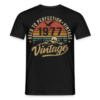 Millésime 1977 Born Legend Cadeau d’anniversaire - T-shirt homme - noir - Devant - AI Model Male 178 light (178cm)