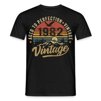 Millésime 1982 Born Legend Cadeau d’anniversaire - T-shirt homme - noir - Devant - AI Model Male 178 light (178cm)