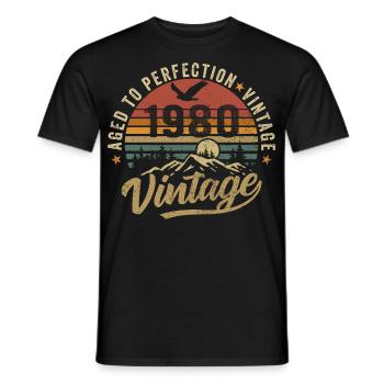 Millésime 1980 Born Legend Cadeau d’anniversaire - T-shirt homme - noir - Devant - AI Model Male 178 light (178cm)