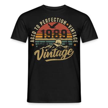 Millésime 1989 Born Legend Cadeau d’anniversaire - T-shirt homme - noir - Devant - AI Model Male 178 light (178cm)