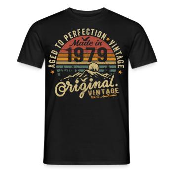 1979 Jahrgang Geburtstag Geburtsjahr 1979 Geschenk - Männer T-Shirt - Schwarz - Vorne - AI Model Male 178 light (178cm)