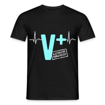 Blutgruppe Vodka Positiv - da steigt dein Puls - Männer T-Shirt - Schwarz - Vorne - AI Model Male 178 light (178cm)