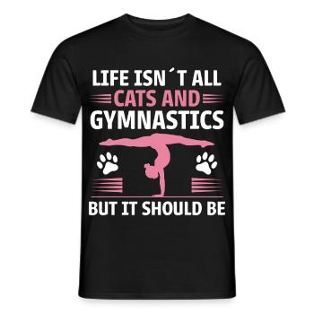 Turnen Spruch Katzen Lustiges Turnen Geschenk - Männer T-Shirt - Schwarz - Vorne - AI Model Male 178 light (178cm)