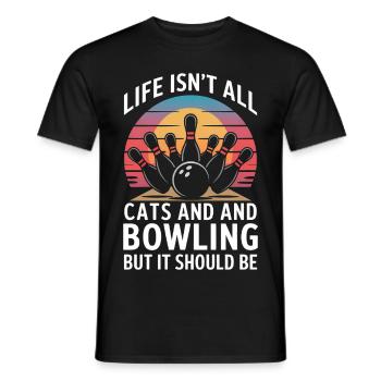 Bowling Saying Cats Funny Bowling Gift - Men's T-Shirt - black - Front - AI Model Male 178 light (178cm)