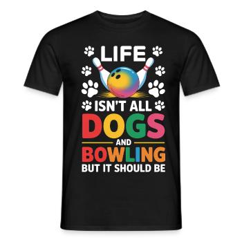 Bowling Spruch Hunde Lustiges Bowling Geschenk - Männer T-Shirt - Schwarz - Vorne - AI Model Male 178 light (178cm)