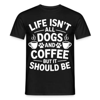 Coffee Saying Dogs Funny Coffee Gift - Men's T-Shirt - black - Front - AI Model Male 178 light (178cm)
