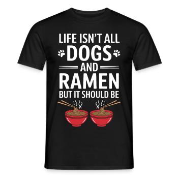 Ramen Dogs Anime Funny Kawaii Ramen Gift - Men's T-Shirt - black - Front - AI Model Male 178 light (178cm)