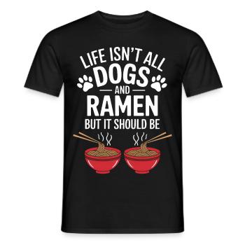 Ramen Dogs Anime Funny Kawaii Ramen Gift - Men's T-Shirt - black - Front - AI Model Male 178 light (178cm)