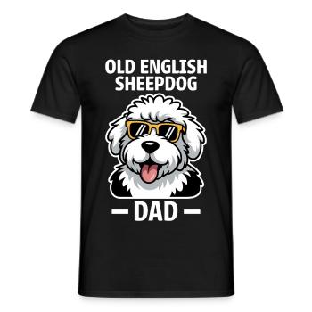 Vieux chien de berger anglais disant blague chien de berger cadeau - T-shirt homme - noir - Devant - AI Model Male 178 light (178cm)