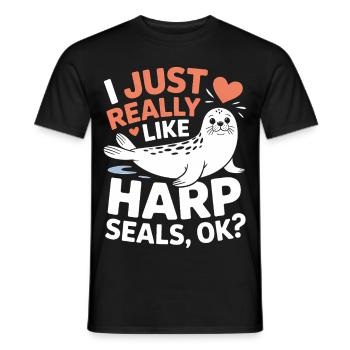 Sceau disant sceau drôle phoque du Groenland cadeau - T-shirt homme - noir - Devant - AI Model Male 178 light (178cm)