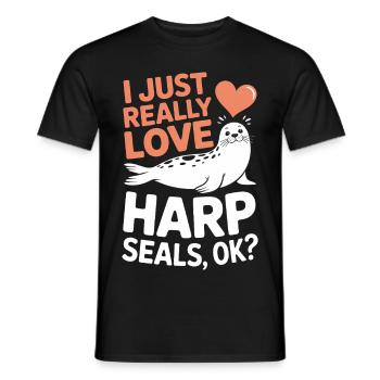Sceau disant sceau drôle phoque du Groenland cadeau - T-shirt homme - noir - Devant - AI Model Male 178 light (178cm)