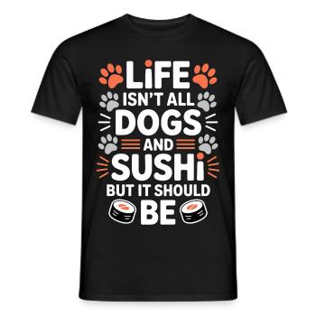 Sushi Dogs Japon Drôle Kawaii Sushi Cadeau - T-shirt homme - noir - Devant - AI Model Male 178 light (178cm)