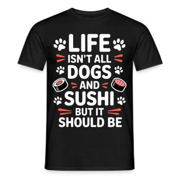 Sushi Dogs Japon Drôle Kawaii Sushi Cadeau - T-shirt homme - noir - Devant - AI Model Male 178 light (178cm)