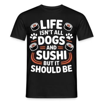 Sushi Dogs Japon Drôle Kawaii Sushi Cadeau - T-shirt homme - noir - Devant - AI Model Male 178 light (178cm)