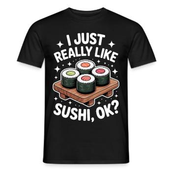 Sushi Japan Lustiges Kawaii Sushi Geschenk - Männer T-Shirt - Schwarz - Vorne - AI Model Male 178 light (178cm)
