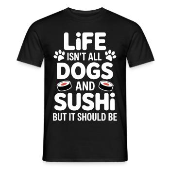 Sushi Dogs Japon Drôle Kawaii Sushi Cadeau - T-shirt homme - noir - Devant - AI Model Male 178 light (178cm)
