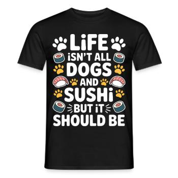 Sushi Dogs Japon Drôle Kawaii Sushi Cadeau - T-shirt homme - noir - Devant - AI Model Male 178 light (178cm)