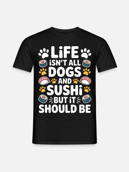 Sushi Hunde Japan Lustiges Kawaii Sushi Geschenk - Männer T-Shirt - Schwarz