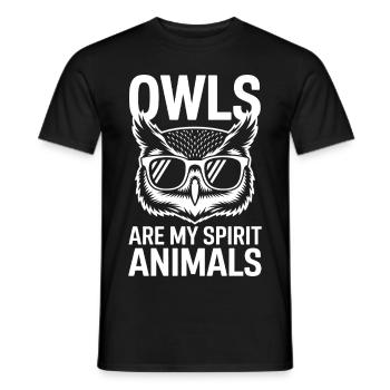 Eule Spruch Eulen Lustiges Eulen Geschenk - Männer T-Shirt - Schwarz - Vorne - AI Model Male 178 light (178cm)