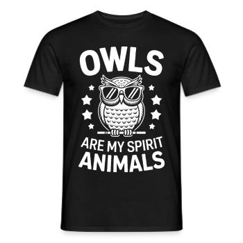 Eule Spruch Eulen Lustiges Eulen Geschenk - Männer T-Shirt - Schwarz - Vorne - AI Model Male 178 light (178cm)
