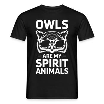 Eule Spruch Eulen Lustiges Eulen Geschenk - Männer T-Shirt - Schwarz - Vorne - AI Model Male 178 light (178cm)